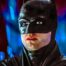 Robert Pattinson as Batman in cowl