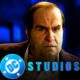 Colin Farrel as Oswald Cobblepot in The Penguin, DC Studios logo.