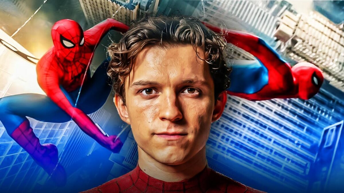 Tom Holland as Spider-Man.