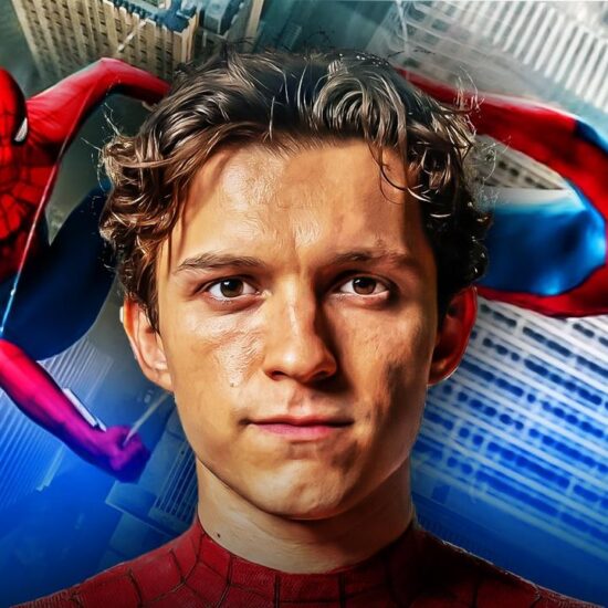 Tom Holland as Spider-Man.
