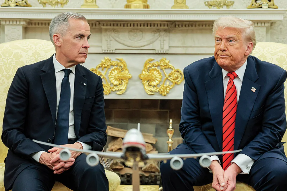 Canadian Prime Minister Mark Carney (left) met with President Trump on May 6.