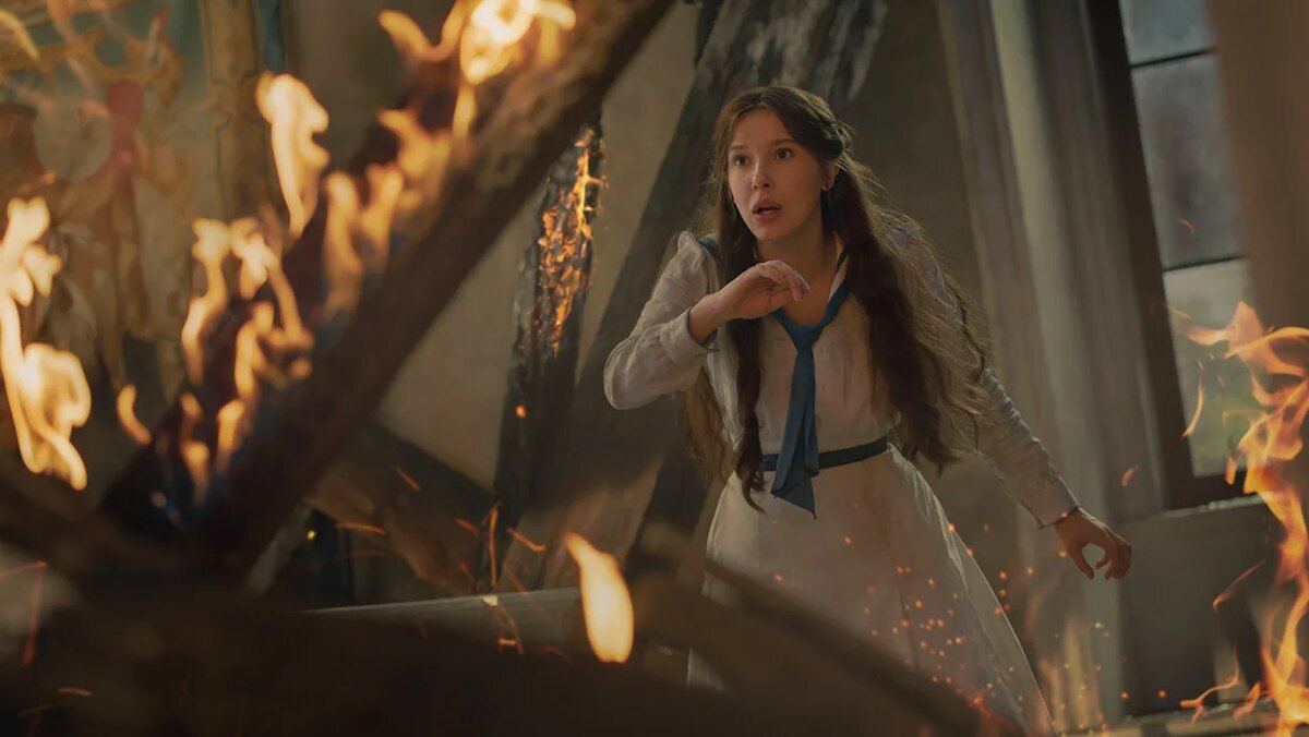 Millie Bobby Brown as Enola Holmes in Enola Holmes 3.