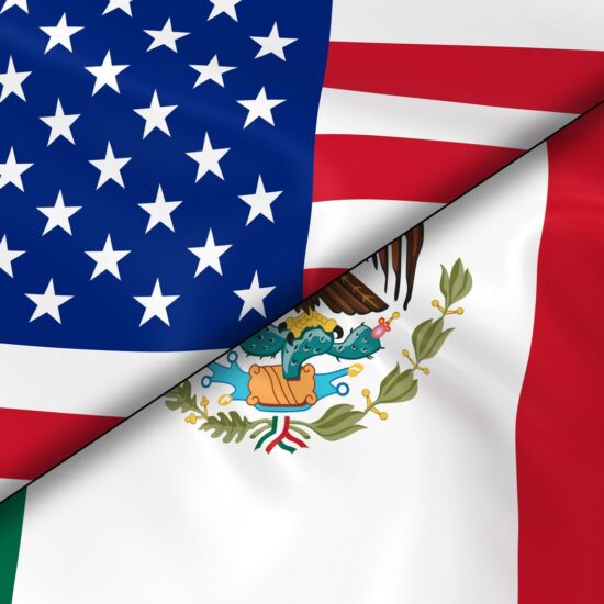 USA and Mexico flags