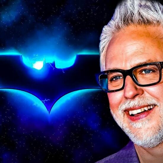 Batman symbol, James Gunn face
