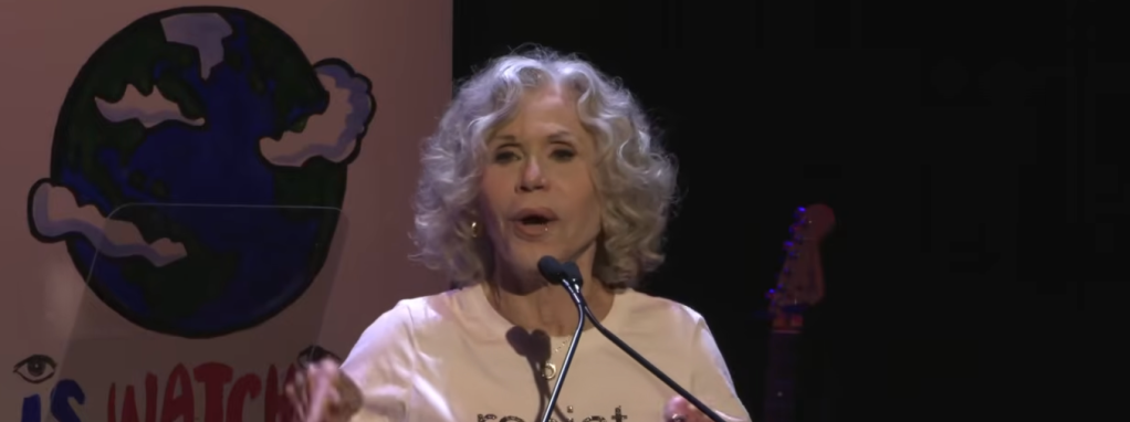 Jane Fonda Attacks Paramount-WBD Merger At Protest Event