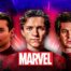 Tobey Maguire, Tom Holland, Andrew Garfield as Spider-Man; Marvel Studios Logo.