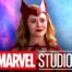 Elizabeth Olsen, Wanda Maximoff, Classic Scarlet Witch suit, Marvel Studios logo.