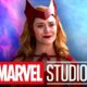 Elizabeth Olsen, Wanda Maximoff, Classic Scarlet Witch suit, Marvel Studios logo.
