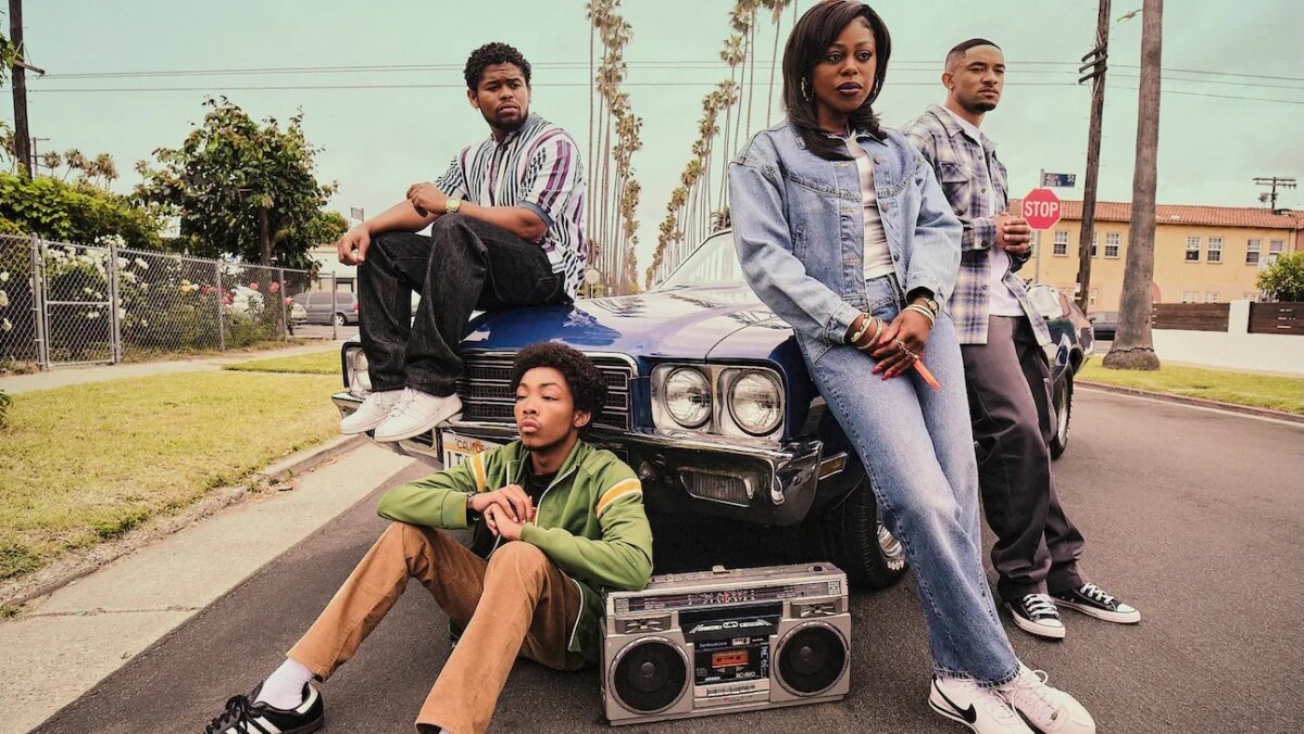 Isaiah John (left), Asante Blackk, Gail Bean and Peyton Alex Smith in The Drop: A Snowfall Saga