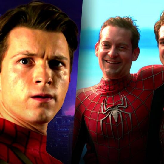 Tom Holland as Peter Parker, Tobey Maguire and Andrew Garfield in Spider-Man: No Way Home