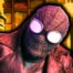 Live-action Spider-Noir looking at a villain.