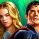 Milly Alcock Supergirl and David Corenswet Superman.