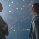 Aemond and Helaena stand together on a balcony to talk about war in house of the dragon