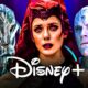 WandaVision characters Vision, Scarlet Witch, Ultron, Disney Plus logo