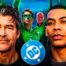 DC logo, Lanterns Kyle Chandler and Aaron Pierre