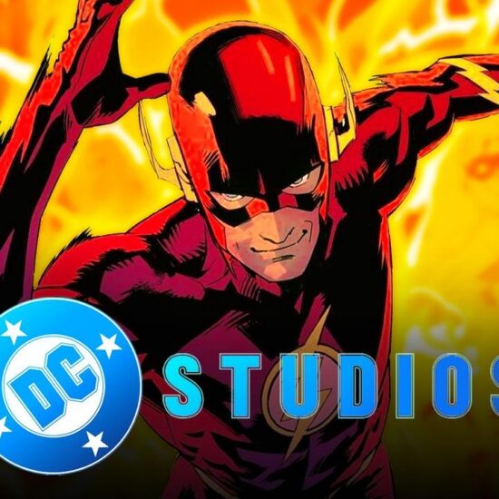 The Flash in DC Comics, DC Studios logo.