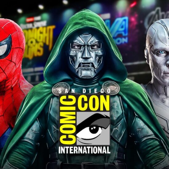 Spider-Man, Doctor Doom, Vision, San Diego Comic-Con 2026 Logo.
