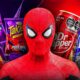 Takis chips, Spider-Man, Dr. Pepper cans.