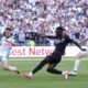 Folarin Balogun #20 of the United States shoots and misses a chance against Maxim De Cuyper #5 and Brandon Mechele #4 of Belgium during the FIFA World Cup 2026 Round of 16 match between USA and Belgium at Seattle Stadium on July 06, 2026 in Seattle, Washington.