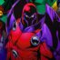 Animated Cyclops and Wolverine from X-Men '97 with comic Onslaught in-between them.