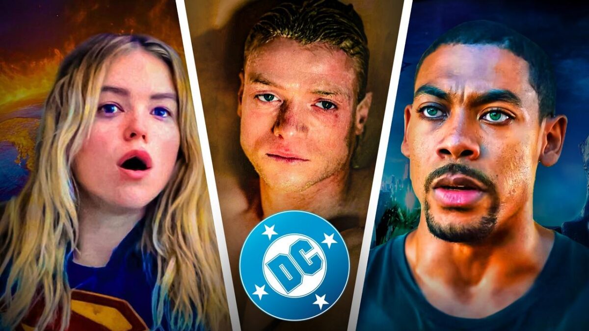 Supergirl, Clayface, John Stewart, DC logo