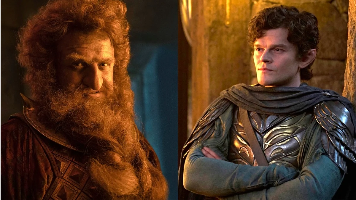 Durin and Elrond the rings of power season 3 owain arthur and robert aramayo