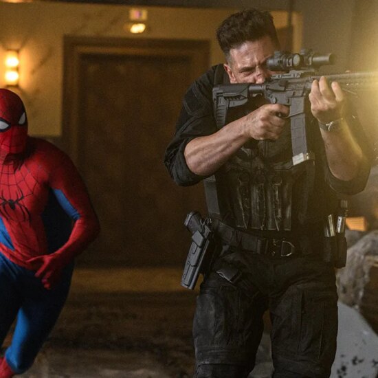 Spider-Man and The Punisher (Jon Bernthal) in Columbia Pictures Spider-Man: Brand New Day