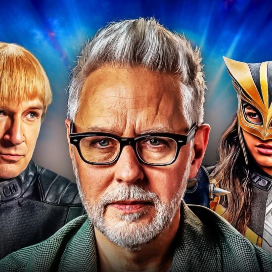 James Gunn alongside Guy Gardner and Hawkgirl.