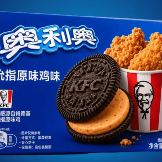 A package of the Oreo x KFC fried chicken-flavored cookies.