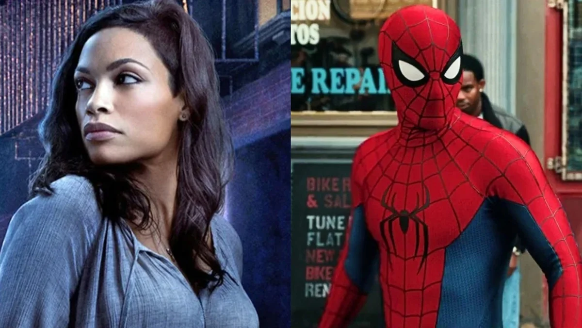 (Left) Rosario Dawson in Daredevil (Right) Tom Holland in Spider-Man: Brand New Day
