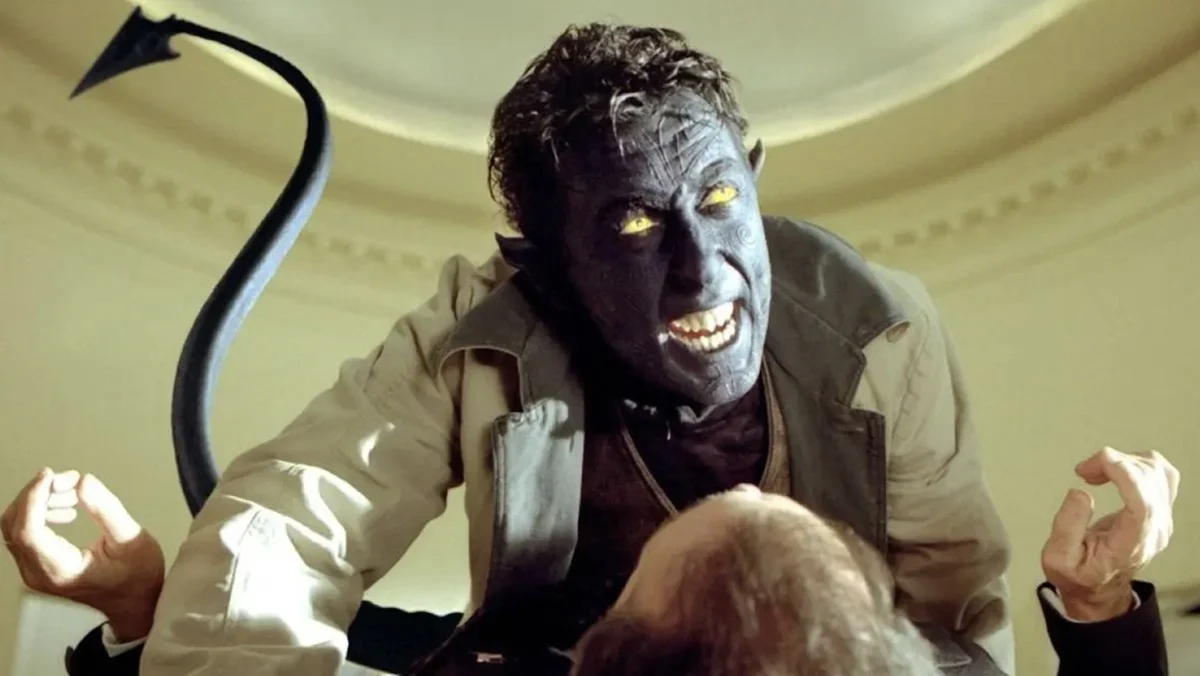 Nightcrawler (Alan Cumming) attacks the president in X2: X-Men United.