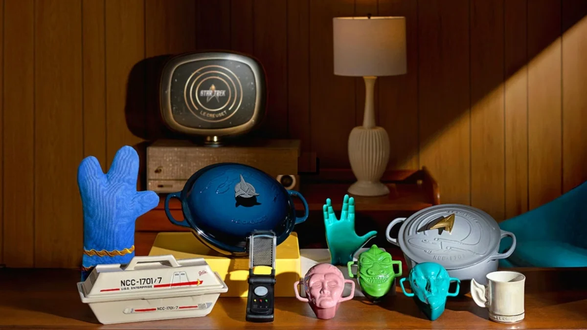 Star Trek x La Creuset cookware items