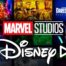 Marvel Studios and Disney Plus logos, MCU posters