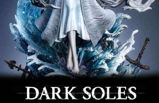 A close-up shot of a barefoot Dark Souls character with the text "DARK SOLES" beneath it.