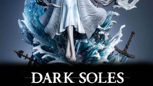 A close-up shot of a barefoot Dark Souls character with the text "DARK SOLES" beneath it.