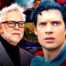 James Gunn and David Corenswet alongside thumbnails multiple DCU projects.
