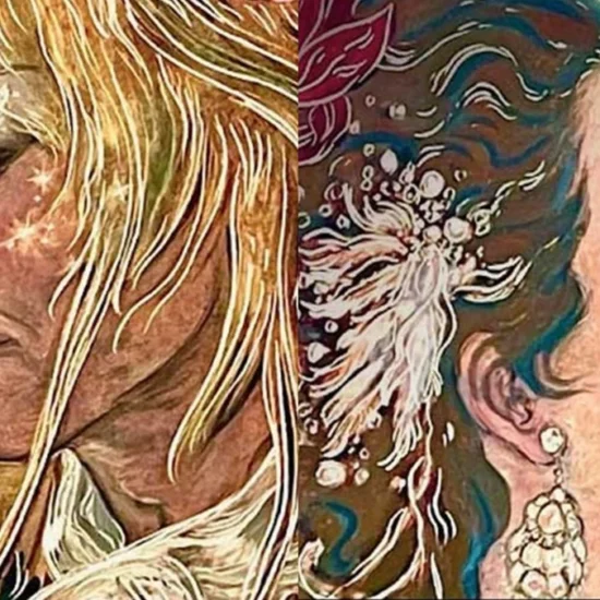 Jareth the Goblin King and Sarah art from the new Magic: The Gathering Labyrinth cards.