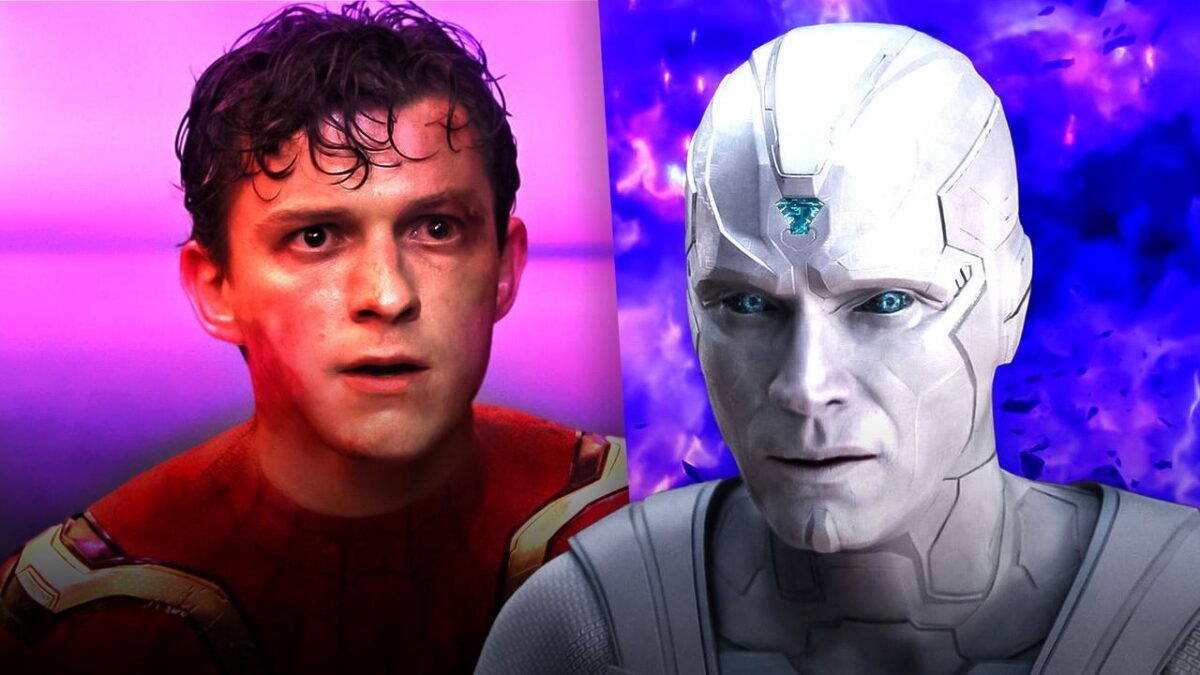 Paul Bettany White Vision, Tom Holland Spider-Man, VisionQuest.