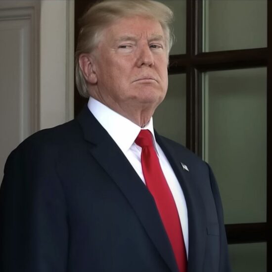 Donald Trump in red tie
