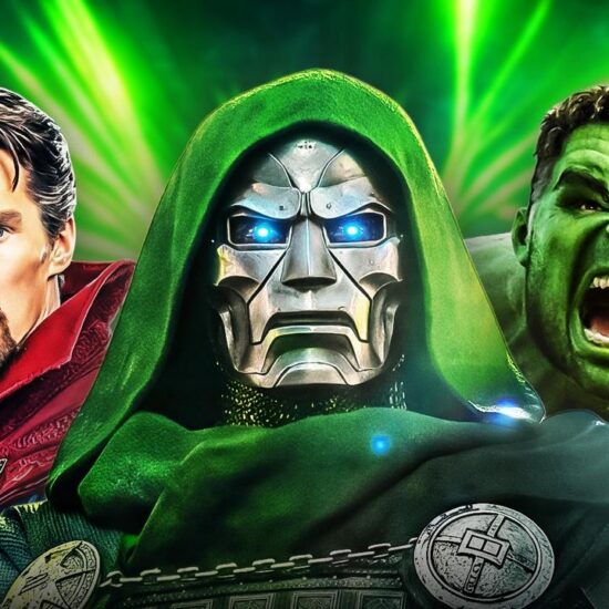 Benedict Cumberbatch as Doctor Strange, Robert Downey Jr's Doctor Doom and Mark Ruffalo's Hulk.