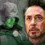 Doctor Doom merch without mask, Robert Downey Jr. face.