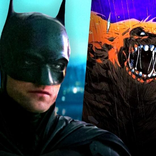 Robert Pattinson's Batman and Clayface from DC Comics.