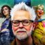 James Gunn in front of the Birds of Prey