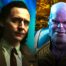 Tom Hiddleston as Loki, Josh Brolin as Thanos.