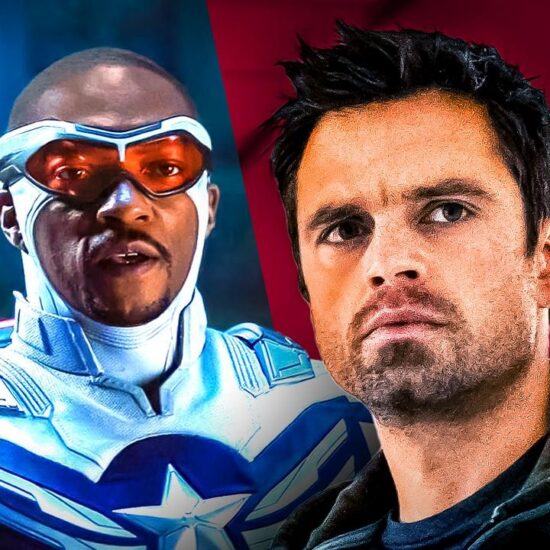 Sebastian Stan as Bucky Barnes, Anthony Mackie as Captain America