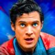 Close Up of Superman face, played by David Corenswet