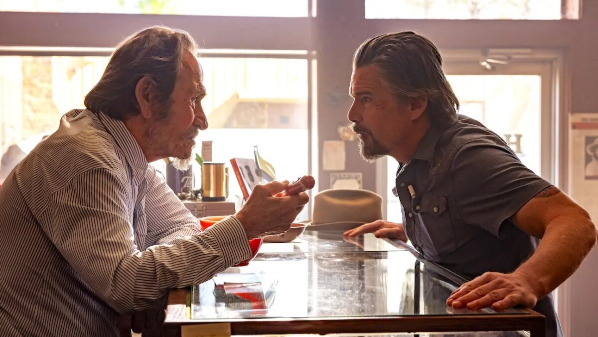 Tommy Lee Jones and Ethan Hawke in The Lowdown season 2