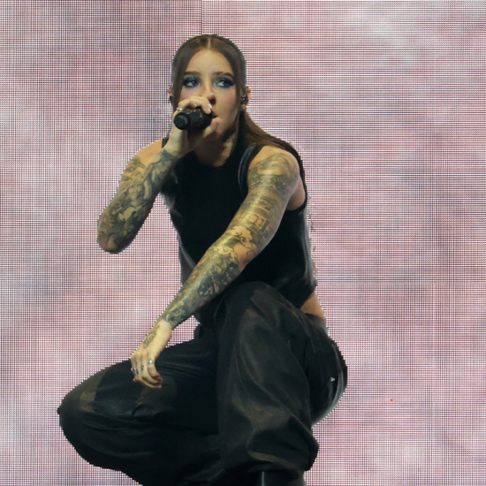 Young Miko performing at Intuit Dome in Los Angeles.